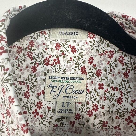 Secret Wash J. Crew Popplin Mens Large Tall Long Sleeve Floral Button Down Shirt - Picture 4 of 5